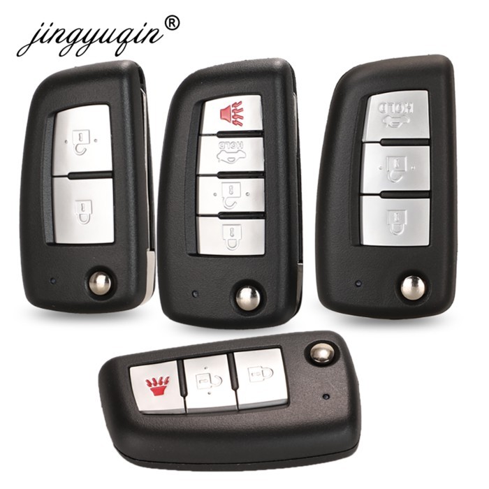 jingyuqin 2/3 BTN Remote Car Key Shell For Nissan Qashqai Sunny NV200 J11 Pulsar C13 Juke X-Trail T