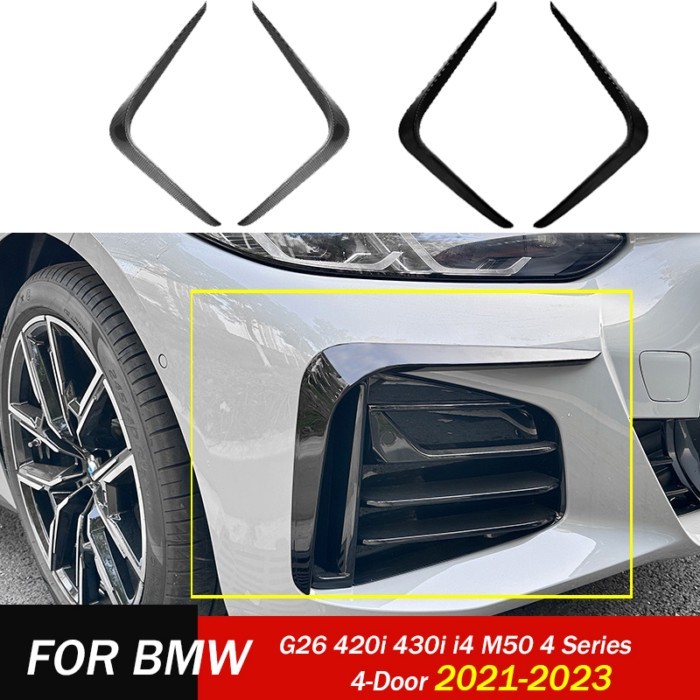 Front Canards Vents Tuning Side Bumper Lip Spoiler Sticker for BMW G24 G26 420i 430i I4 M50 4 Serie