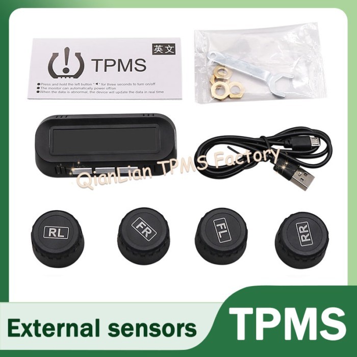Tire Pressure Monitoring System Temperature Warning Digital Manomet Car Tyre Pressure Monitor Solar