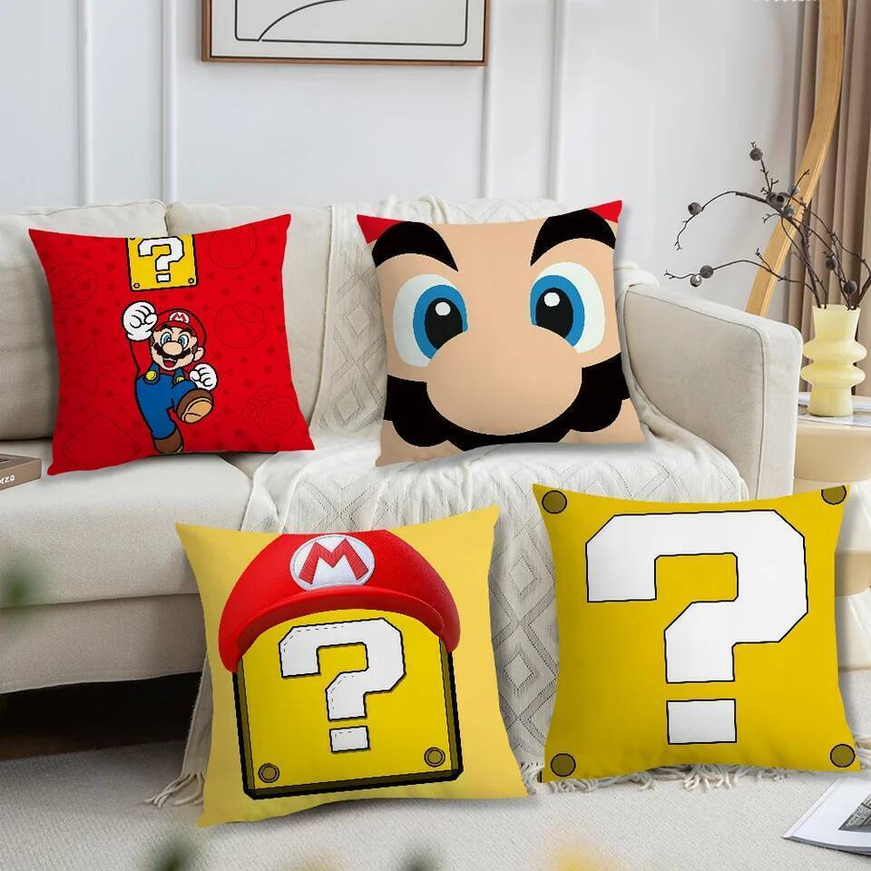 เกม M-Ma-R-rioS ปลอกหมอนอิงสําหรับหมอนโซฟาการพิมพ์ตกแต่งห้องโฮมออฟฟิศร้านกาแฟรถ Nordic Simplicity