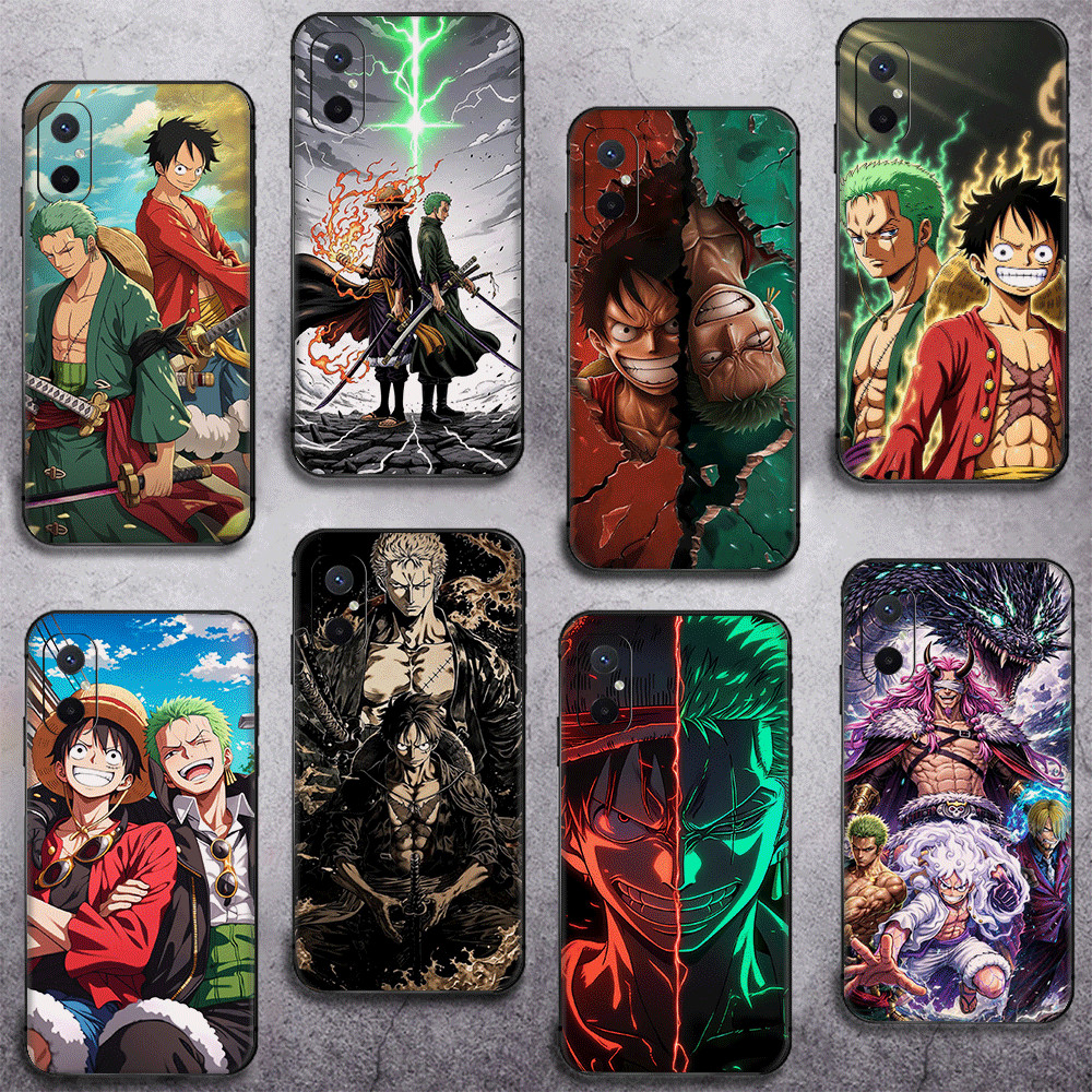 Redmi Note 7 8 9 10 4G Pro Max 8T 9S 9T TPU Spot goods เคสนิ่มสีดําเคสโทรศัพท์ One Piece Luffy Roron