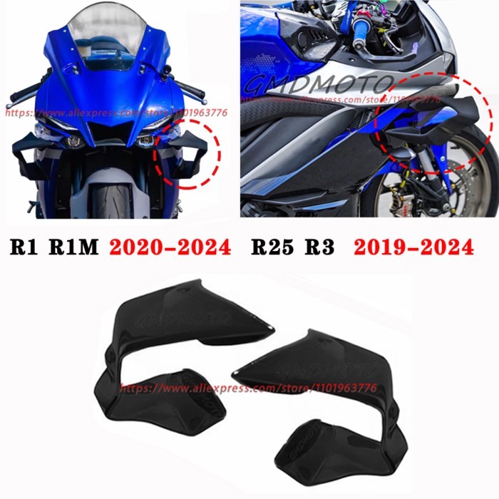 Motorcycle Fairing Paste Winglet for YAMAHA R1 R1M 2020 2021 2022 2023 2024 R25 R3 2019 2020 2021 2