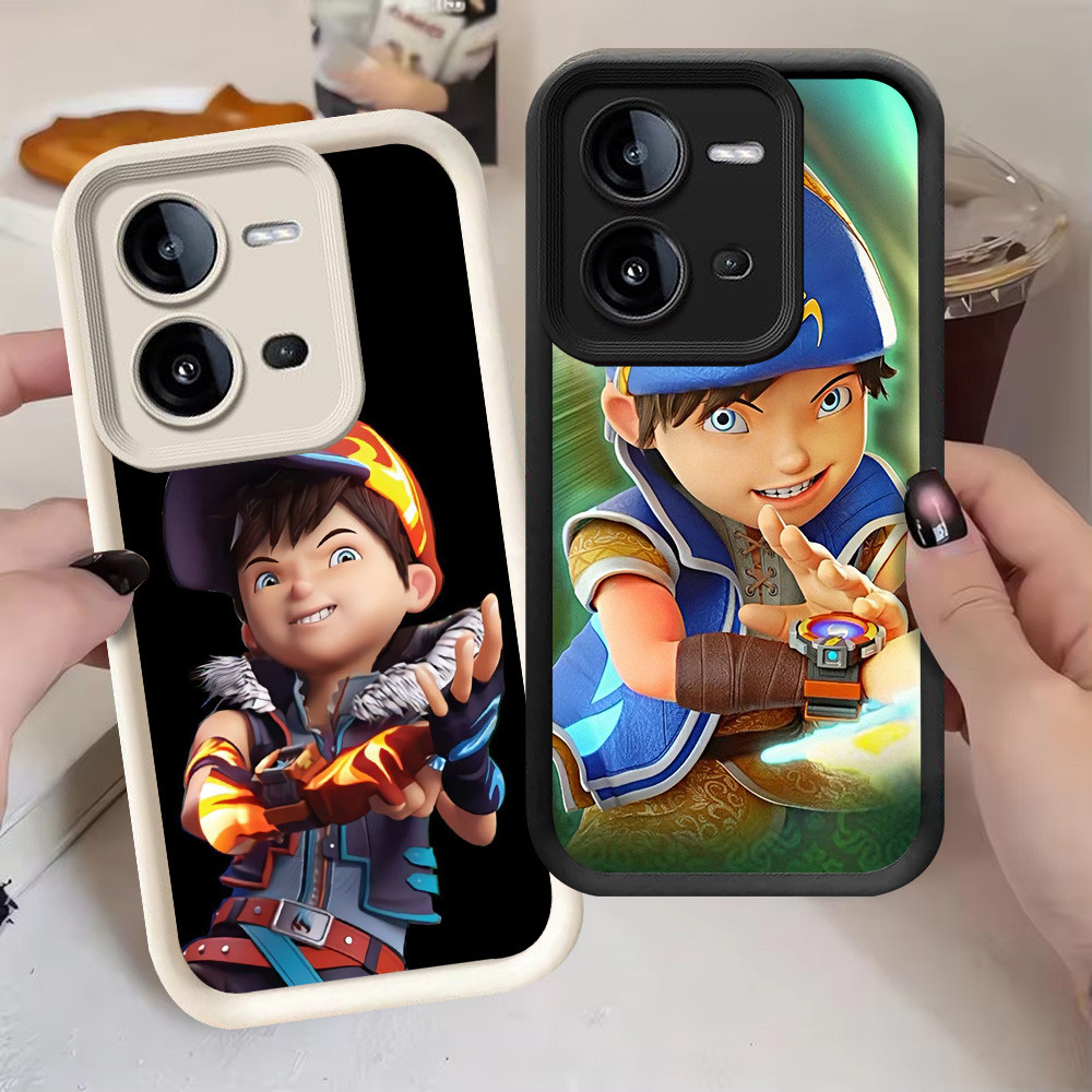 G-11 BoBoiBoy Casing สําหรับ VIVO Y28 Y28s V25 V25E Y17S สีดําและสีขาว