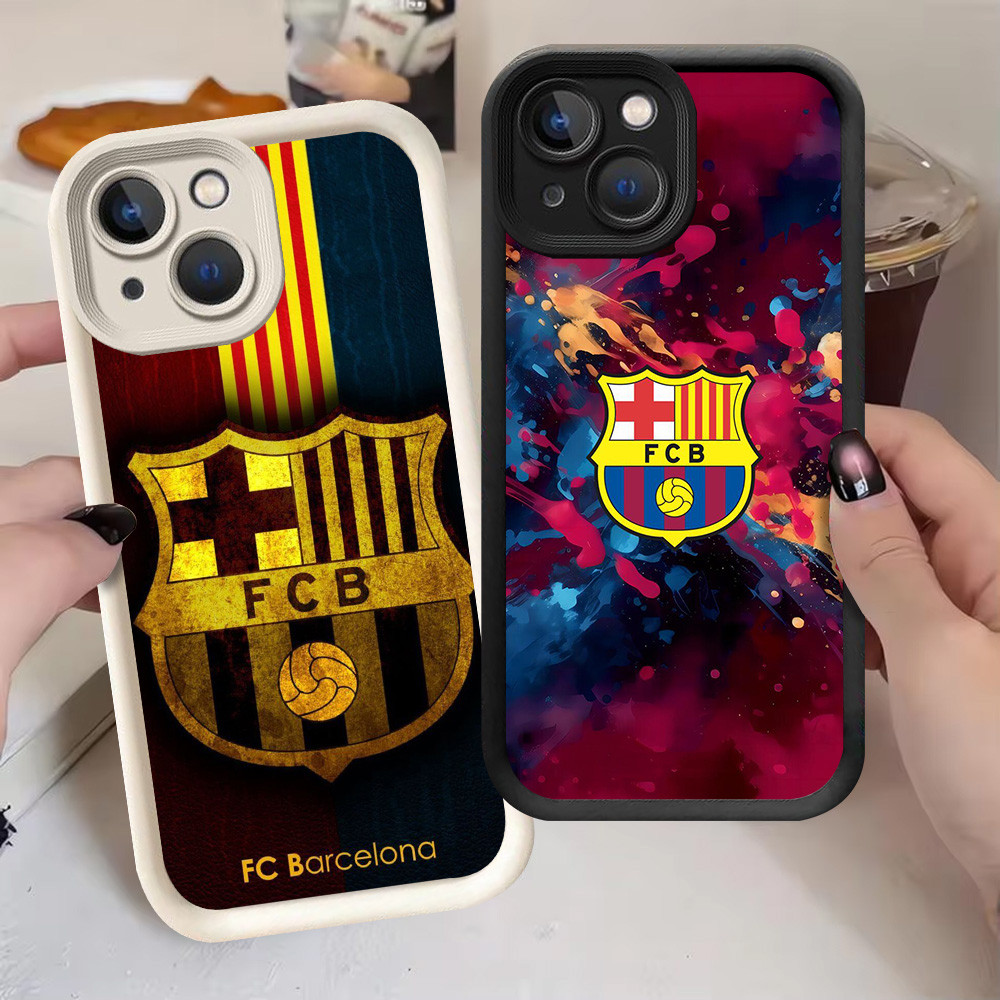 G-26 Barcelona Casing สําหรับ iPhone 8 7 13 14 Pro Max Plus สีดําและสีขาว