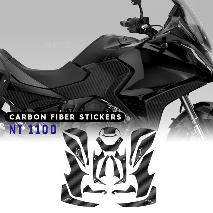 Motorcycle Fuel Tank Pad Handguard Carbon Fiber Pattern Stickers Decal screen film For HONDA NT1100