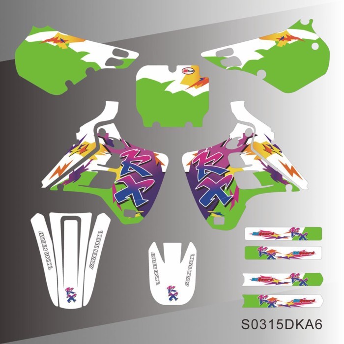 For KAWASAKI KX 125 KX 250 KX125 KX250 1990 1991 Full Graphics Decals Stickers Motorcycle Backgroun