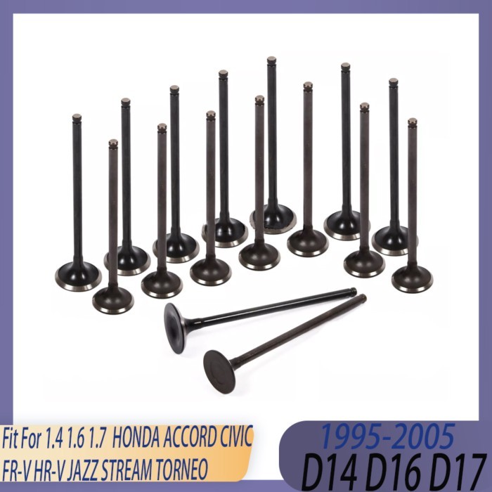 Engine 8x Intake & 8x Exhaust Valve Set Fits 1.4 1.6 1.7 L D14 D16 D17 95-05 For HONDA ACCORD CIVIC
