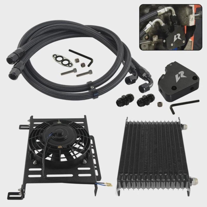 Fits for GM Chevy V8 Engine LSX LS1 LS2 LS3 Corvette Black/Blue Oil Cooler 15 Row New w/ Bracket 7"