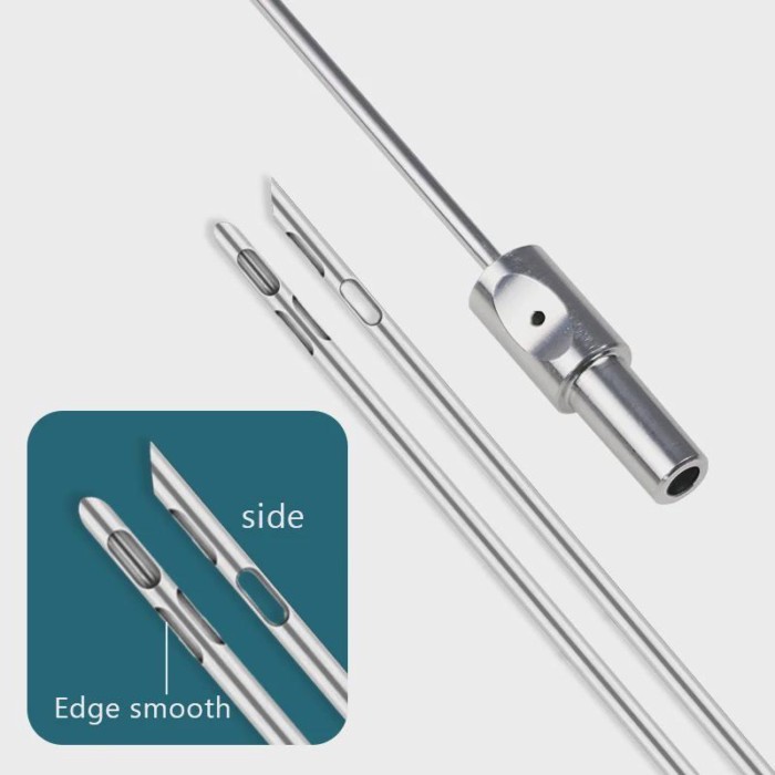 1pcs Liposuction Needle In-line Handle Slope Incision Cannula for Fat Transfer Liposuction Surgical