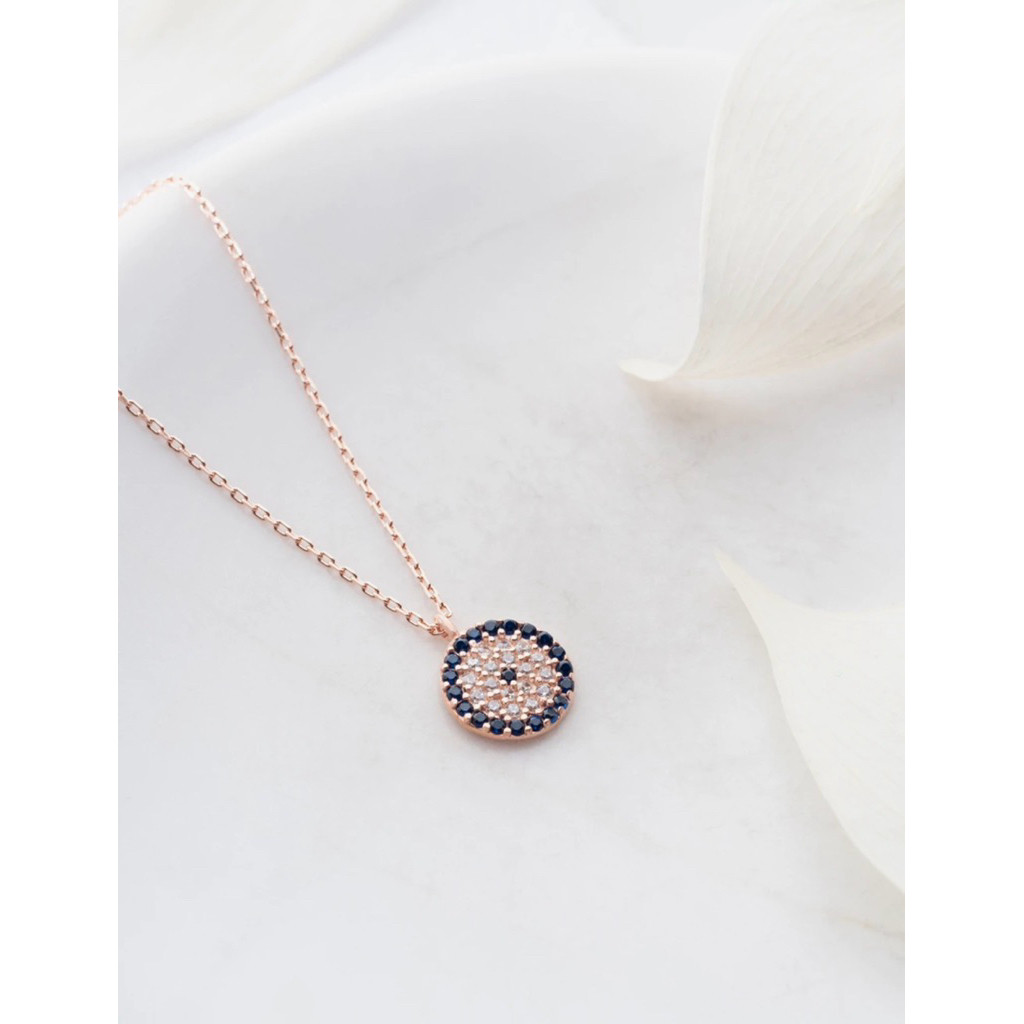 Nereze 925 Sterling Silver Minimal Evil Eye Necklace สร้อยคอ Evil Eye เงินแท้ 925 สินค้าจากตุรกี ยา