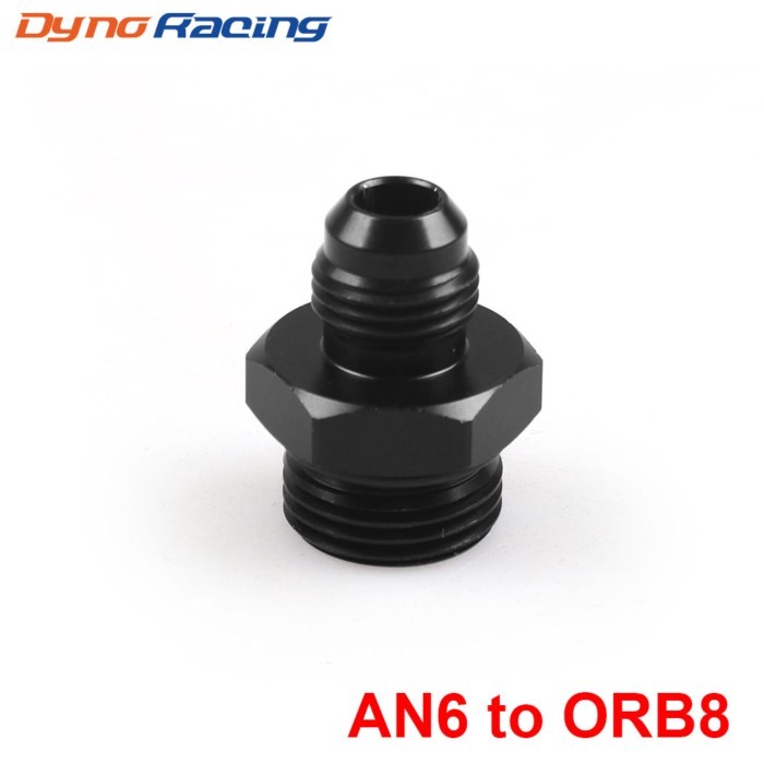 ORB-8 O-ring Boss AN8 8AN to AN6 6AN Male Adapter Fitting Black Anodized BX101907