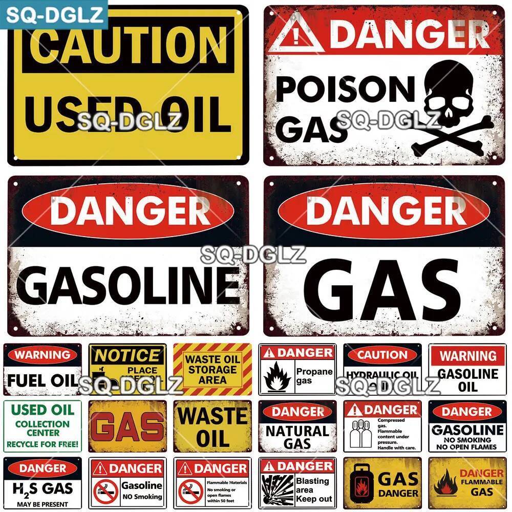 GARAGE Vintage ป้ายโลหะดีบุกป้ายโล่ Retro Garage Wall Decor ตกแต่งบาร์รถเก่า Club Man Cave GAS/OIL D