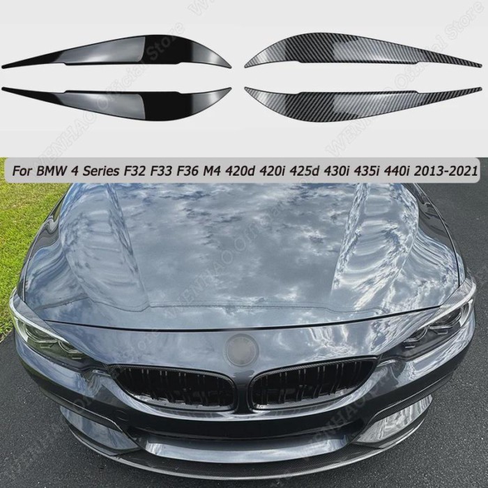 Car Front Headlights Eyebrow Eyelids Sticker Decorative For BMW 4 Series F32 F33 F36 M4 420d 420i 4