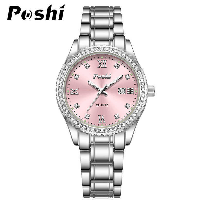POSHI นาฬิกาผู้หญิงนาฬิกา Niche นาฬิกาผู้หญิงนาฬิกาวงเหล็กผู้หญิงความรู้สึกระดับไฮเอนด์