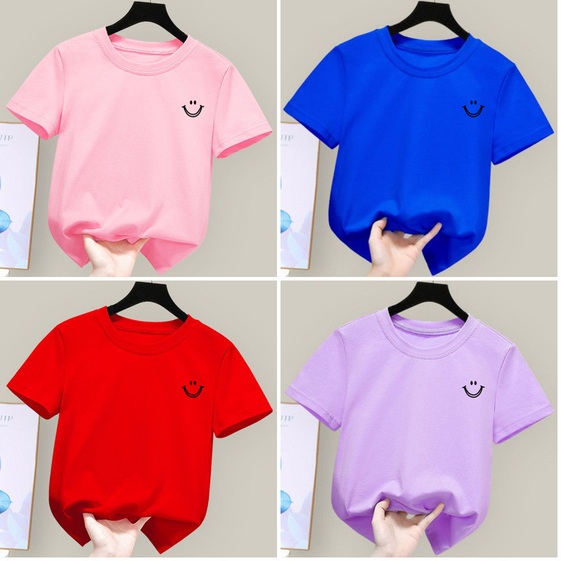 Teen's Short Sleeve Round Neck Soft Cotton Girls T Shirt for 8 - 9 years