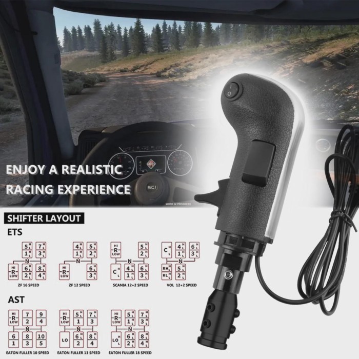 new Simulator Shift Knob EST2 USB Game 18 Gear Shifter Knob 3 Switch Replacement upgrade SKRS for L