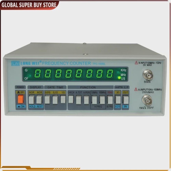 LED Digital Precision Frequency Meter Tester TFC-2700L Frequency Counter A/B Channel Sensitivity 20