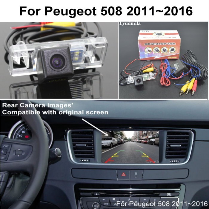 For Peugeot 508 2011~2016 RCA & Original Screen Compatible Adapter Car Rear View Camera Back Up Rev