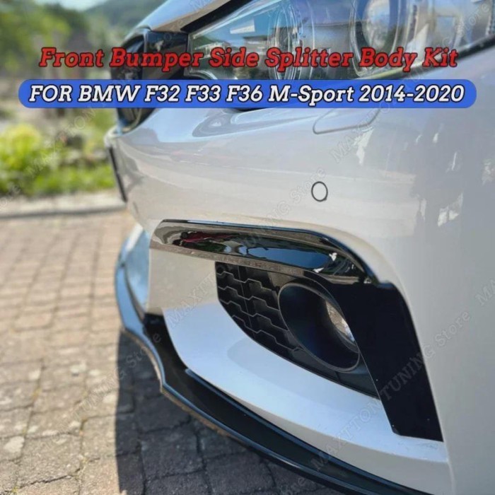 Front Bumper Lip Side Splitter Spoiler Fog Lamp Grille For BMW F32 F33 F36 M-Sport 420i 428i 435i 4