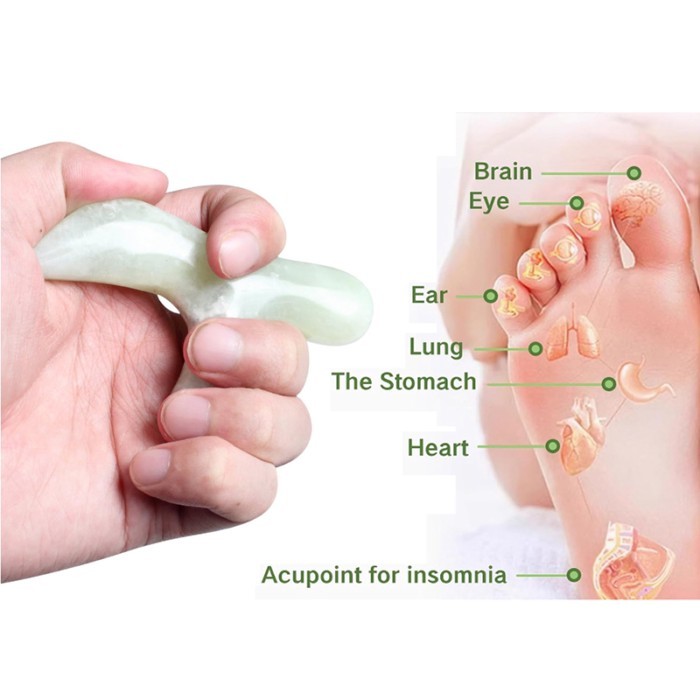 Jade Stone Trigger Point Massage Sticks Tool-Deep Tissue Massage-Reflexology Acupressure Massage To