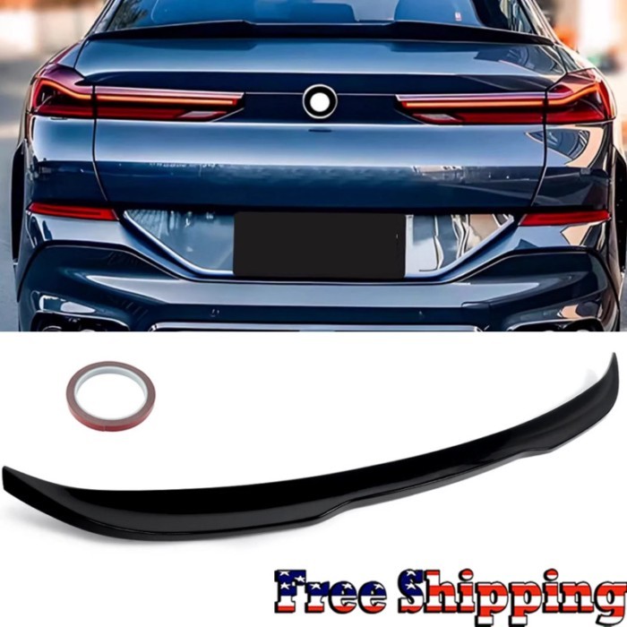 Rear Spoiler Trunk Wing Tuning Glossly Black for BMW X6 G06 X6M 4-Door M4 Style 2020-2024 Tuning Ca