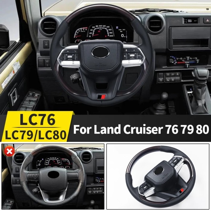 For Toyota Land Cruiser 76 79 80 Upgrade Steering Wheel Assembly LC76 LC79 LC80 Interior Modificati