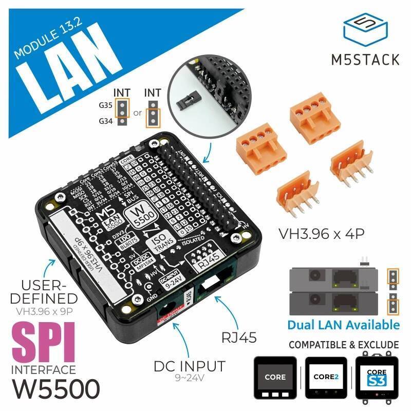 ส่วนลดเวลาจํากัด M5Stack Offcial LAN Module 13.2 (W5500)