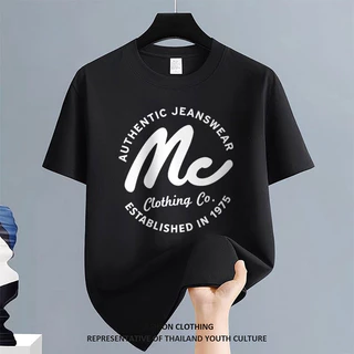 1326 เสื้อยืด สีดําแขนสั้น เสื้อยืดผู้ชาย สตรีทแฟชั่น NEW YEAR ลายการ์ตูน Christmas ผู้ชาย OVERSIZE COOL สีขาว-ดำ คอกลม