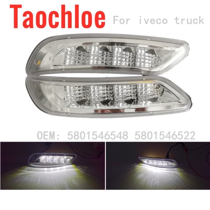 1pair White LED Side Marker Lamp side top Lights For IVECO Stralis Truck Trailer Cab roof lights OE