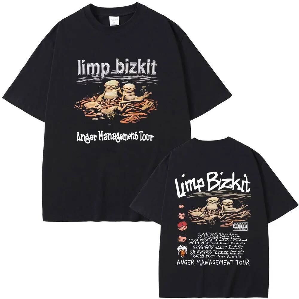 เสื้อยืด casual cotton streetwear สำหรับทั้งผู้ชายและผู้หญิง จากทัวร์คอนцерт Limp Bizkit ยีห้อ T คุณภาพสูง เหมาะสำหรับฤดูร้อน