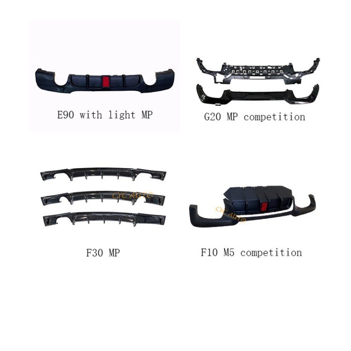 Wholesale Rear Diffuser M Performance M5 competition style rear bumper lip For BMW 3series E90 F30