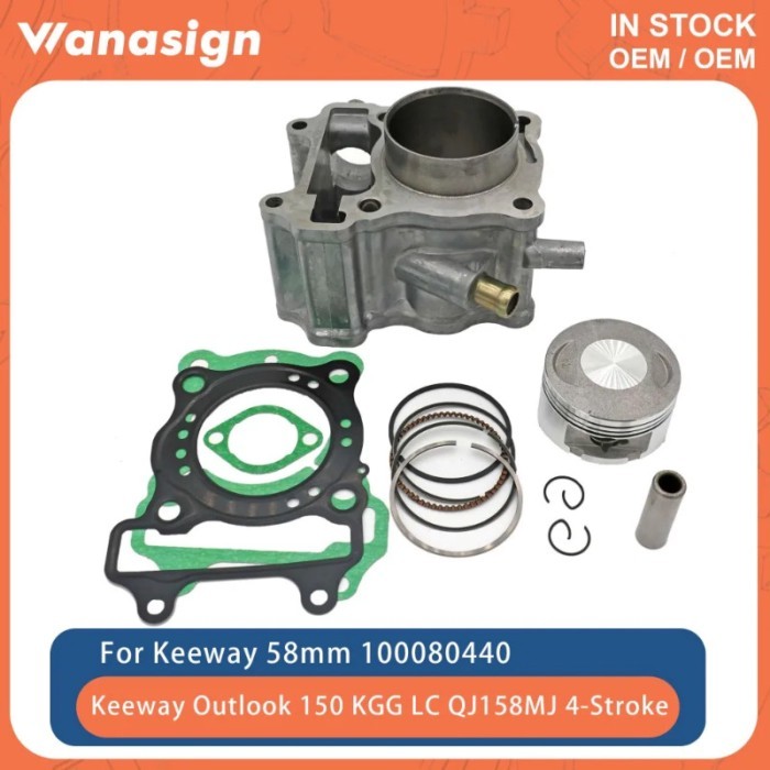 58mm Bore Motorcycle Engine Scooter Cylinder Kit Fit For Keeway Outlook150 Outlook 150cc KGG LC QJ1