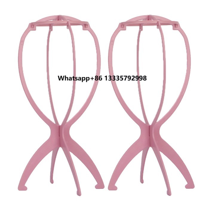 Portable 14.2 Inches Travel Wig Stand Short Wig Holder for Multiple Wigs and Hats Hair Extension Ac