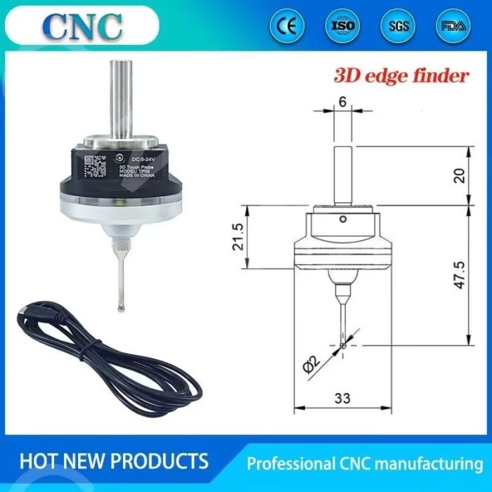 6MM TP06 split rod carved latest V5 anti-roll 3D Touch edge finder to find the center CNC probe mac