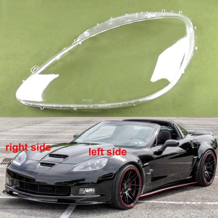 For Chevrolet Corvette C6 Z06 Headlamp Cover Transparent Lamp Shade Headlight Shell Lens Plexiglass