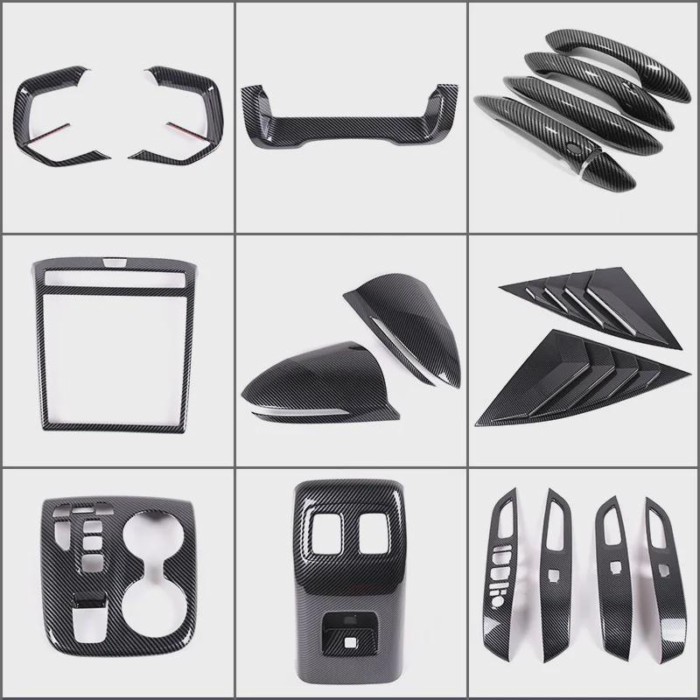 For Hyundai Tucson NX4 2021+ ABS carbon fiber Car Steering Wheel Armrest Window Control Panel Cover