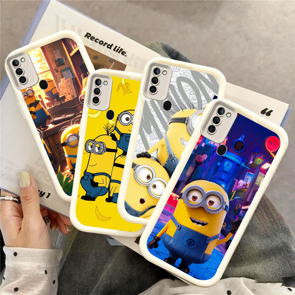 WB33 น่ารัก Minions Liquid HD สําหรับ Hp ชุบ Tecno Infinix ITEL Spark HOT Pova หมายเหตุ 40S P65 6 50