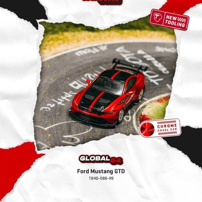 TW 1: 64 Ford Mustang Mustang GTD รถโมเดล Tarmac Works