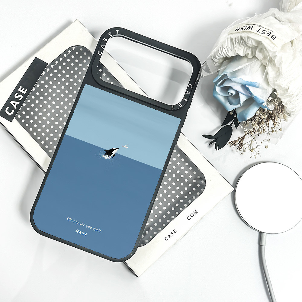 Glad To See You Again ภาพประกอบไร้สายกระจกชาร์จสําหรับ IPhone 14 13 15 16 17 Pro Max กรณี 16 PLUS 17