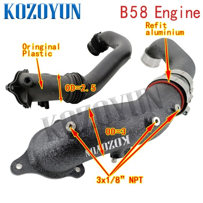 Charge Pipe Intake charging tube for BMW B58 M140i M240i 340i 440i xDrive 16-18