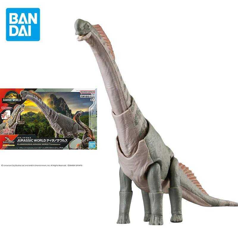 Bandai Original Anime Jurassic World Titanosaurus Action Figure Assembly Toys Collectible Model Gif