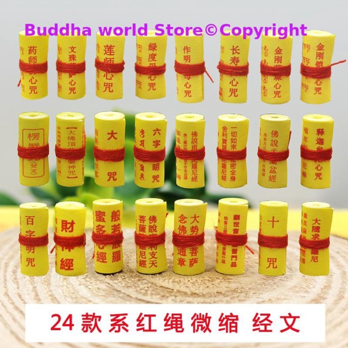 24 style BUDDHA GUAN YIN Tara Tathagata Heart Sutra Shurangama Mantra MINI Scriptures Paper roll am