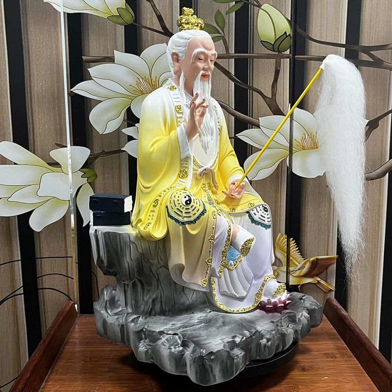 ♞Taishang Laojun ครัวเรือนใหม่ของศีลธรรมพระเจ้ารูปปั้นลัทธิเต๋า True Body Sanqing เรซิ่นบูชาลัทธิเต๋าห้องนั่งเล่นตกแต่ง