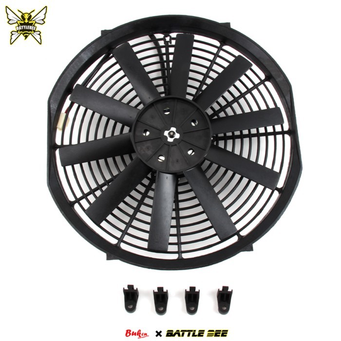 12V 180W Universal 14 Inch Car Engine Radiator Oil Cooler Cooling Electric Pull Push Fan Radiator C