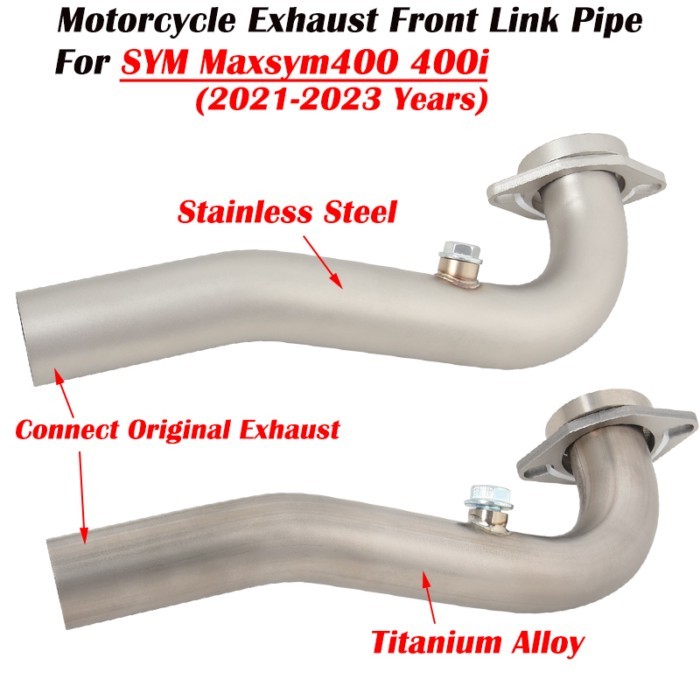 For SYM Maxsym 400 400i Maxsym400 2021 - 2023 Motorcycle Exhaust Escape System Modify Front Link Pi