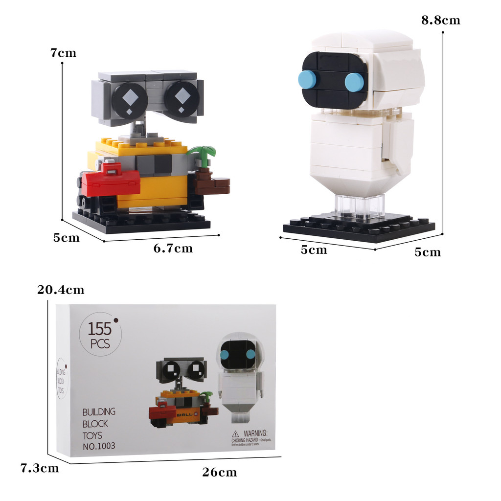 Wall-E C Wall-E และ Eva Ghost Brickhead ของเล่นบล็อกอาคารสำหรับเด็ก หุ่นยนต์ Wall-E
