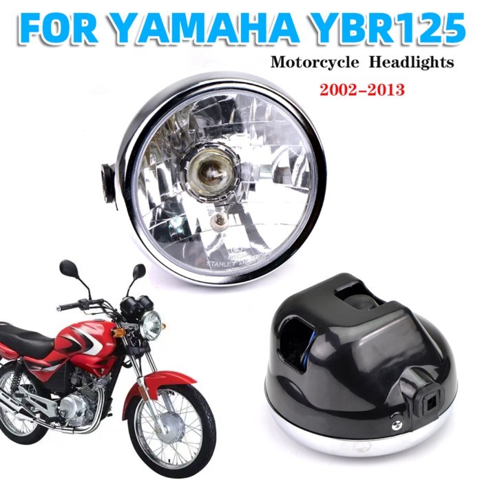 For Yamaha YBR125 YBR 125 Moto Headlamp Front Head Light Headlights Round 2002 2003 2004 2005 2006