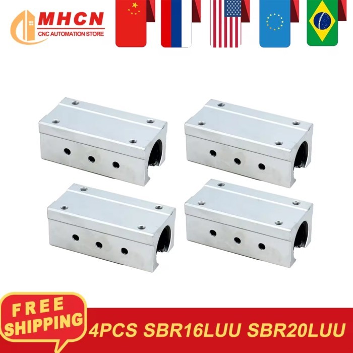 4PCS SBR12LUU SBR16LUU SBR20LUU 4 pcs / bag linear support rail SBR16 SBR20 carriage linear guide b