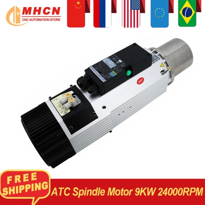 MHCN 9kw 24000rpm 800hz ATC CNC Spindle Motor Automatic Air Cooling Spindle IS030 Holder 400hz 1200