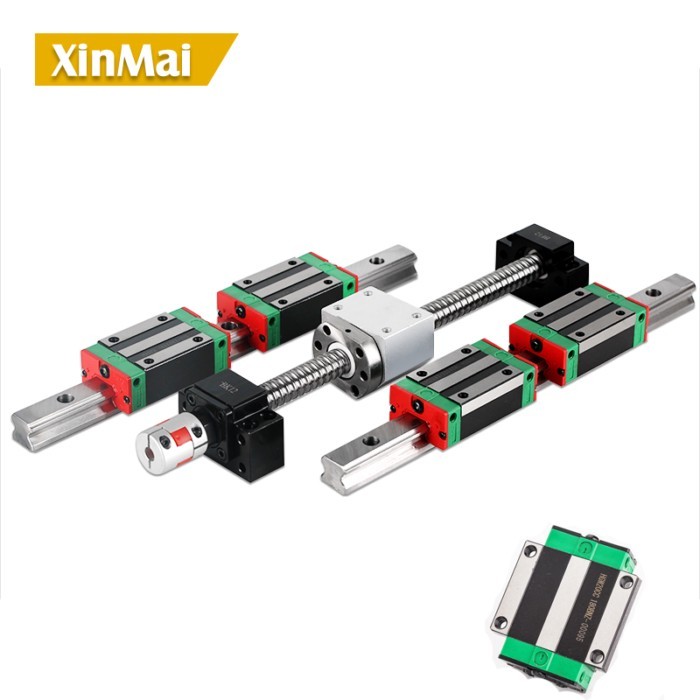 2 linear guide rails 15mm HGR15 hgh15ca hgw15ca +1 sfu1605 ball screw nut housing any length+ suppo